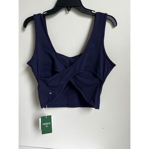 Halara Women's Cami Tank Top Crisscross‎ Back Activewear Athletic Navy Blue NWT